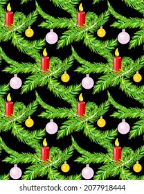Vector - advent sundays template, seamless pattern, color illustration.