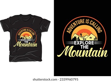 Vector adventure camping outdoor mountain t-shirt design template
