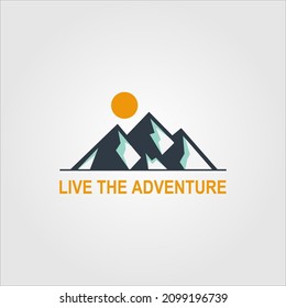 vector adventure logo. experience of surviving in the outdoors, in the mountains and in the wild