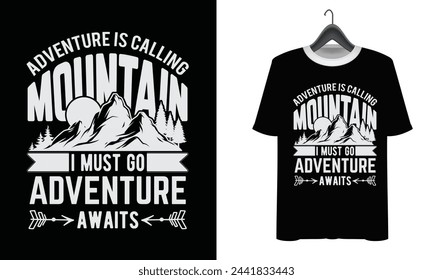 Vector adventure mountain Hiking t-shirt design	