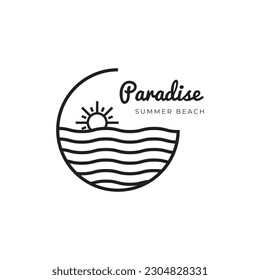 Vector adventure in paradise island logo vector