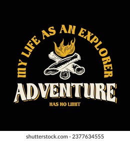 aventura vectorial para camisetas, afiches o diseño de marca
