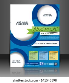 Vector adventurer brochure, flyer, magazine cover & poster template