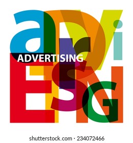 Vector advertising. Broken text