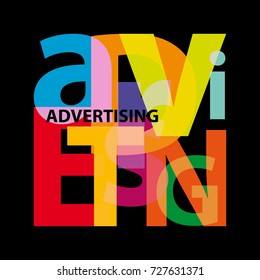 Vector advertising. Broken text