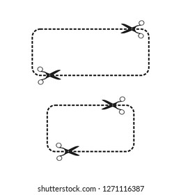 Vector advertising coupon with scissors - Vector