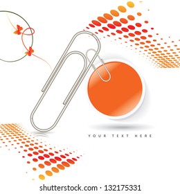 Vector advertising labels with paperclip