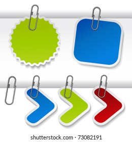 Vector advertising labels with paperclip