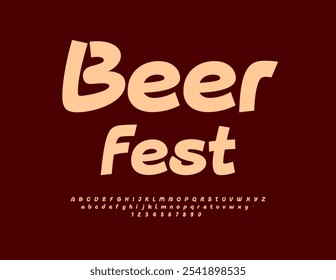 Vector advertising poster Beer Fest. Bright Modern Font. Trendy Alphabet Letters and Numbers. 