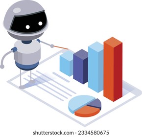  vector adviser robot  messenger isometric  illustration