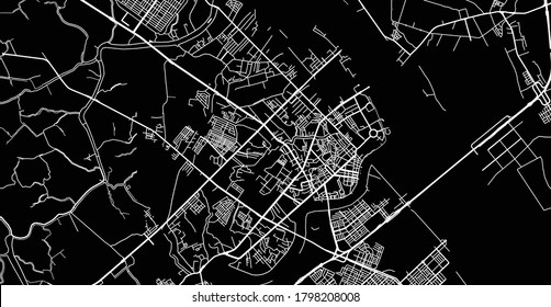 Hoja de ruta de la ciudad aérea vectorial de Can Tho, Vietnam