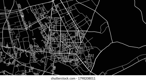 Vector aerial city road map of Vinh, Vietnam