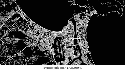 Hoja de ruta de la ciudad aérea vectorial de Da Nang, Vietnam