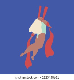 Vector aerialists. Circus character. Aerialists artust