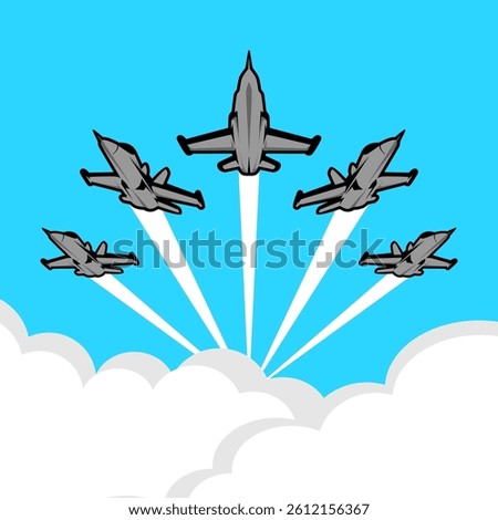 vector aerobatic aircraft fighter jet plane illustration in the sky