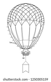 vector aerostat hot balloon vintage air object