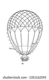 vector aerostat hot balloon vintage air object