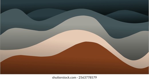 vector aesthetic color waves. layered color wave background. vector illustration.