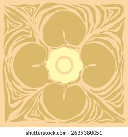 Vector aesthetic natural flat floral ornament for decoration, wall hanging, wrapping paper, textile, interior