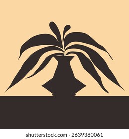 Vector aesthetic natural flat floral ornament for decoration, wall hanging, wrapping paper, textile, interior