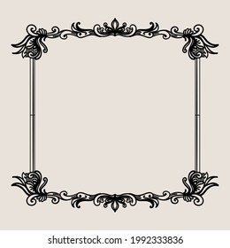 vector aesthetic photo frame in vintage style