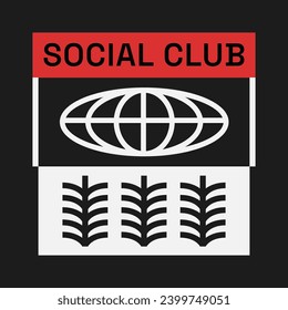 Vector aesthetics streetwear trendy poster sticker art print template