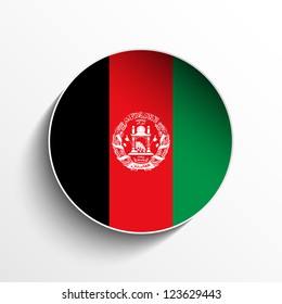 Vector - Afghanistan Flag Paper Circle Shadow Button