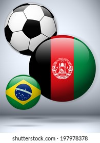 Vector - Afghanistan Flag with Soccer Ball Background