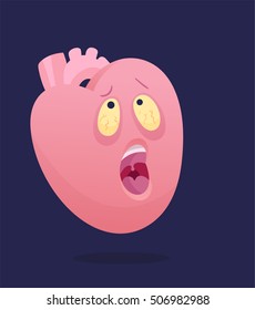 Vector afraid cartoon heart screaming