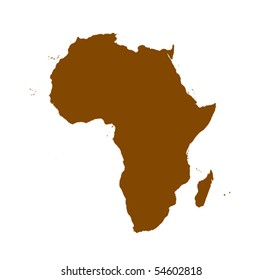 Vector Africa Detailed Map Silhouette