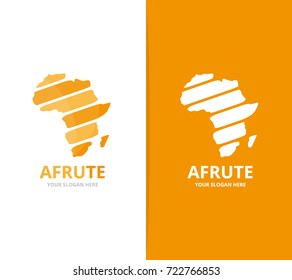 Vector africa logo combination. Safari symbol or icon. Unique continent logotype design template.