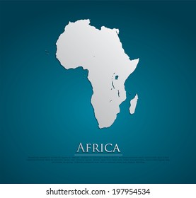 vetor África Mapa papel cartão no fundo azul, alto detalhado