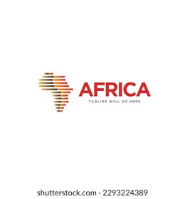 Vector Africa map digital logo design