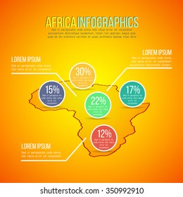 Vector africa map infographics design in perspective.