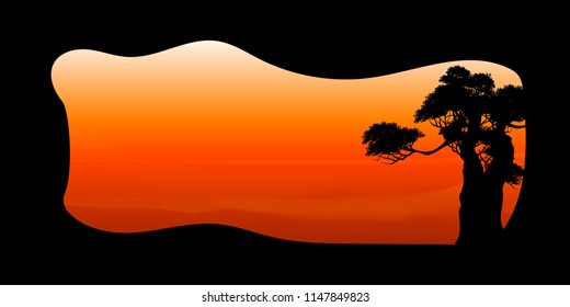 vector of africa nature background. African savanna landscape. safari card.  