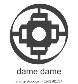 vector  African Adinkra symbol Dame Dame