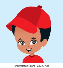 VECTOR african american boy baseball cap