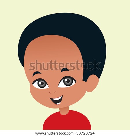 Vector african american school boy