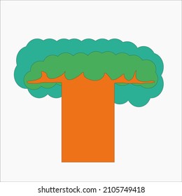 Vector African baobab on a white background