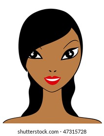 Vector African Girl Face