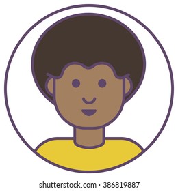 Vector African man avatar. Man with stylish hairstyle avatar. hairstyle Afro. hairstyle microphone icon