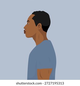 Vector Hombre africano ilustración vista lateral
