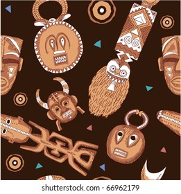Vector African Seamless Tile (wallpaper texture background masks)