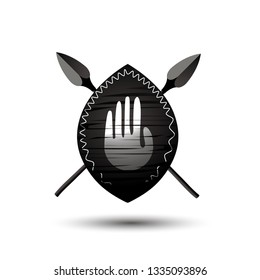 vector african shield creative logo