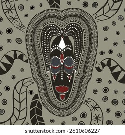 Vector African traditional mask illustration