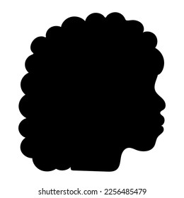Vector african,american woman with curly hair. Hand draw female hairstyle silhouette