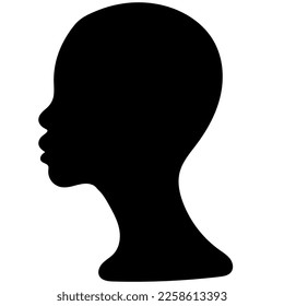 Vector african,american woman with curly hair. Hand draw afro female hairstyle silhouette