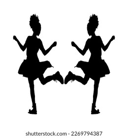 
Vector afro woman dancing silhouette.eps