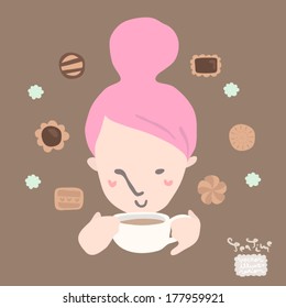 Vector Afternoon Teatime Illustration