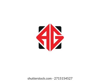 Logotipo de Vector AG, carta AG, diseño de logotipo de carta GA. Logotipo del monograma en mayúscula de la letra GA inicial.